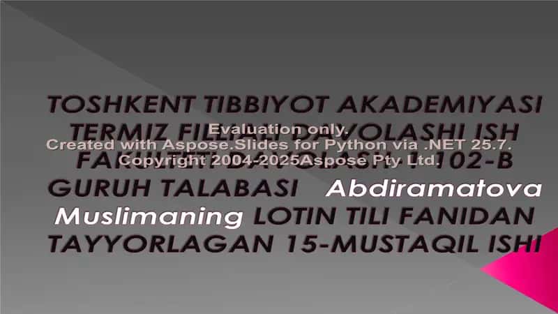 Muslimaning LOTIN TILI FANIDAN TAYYORLAGAN 15-MUSTAQIL ISHI 1