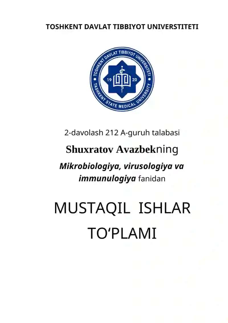 Mikrobiologiya, virusologiya, immunologiya, parazitologiya moduli