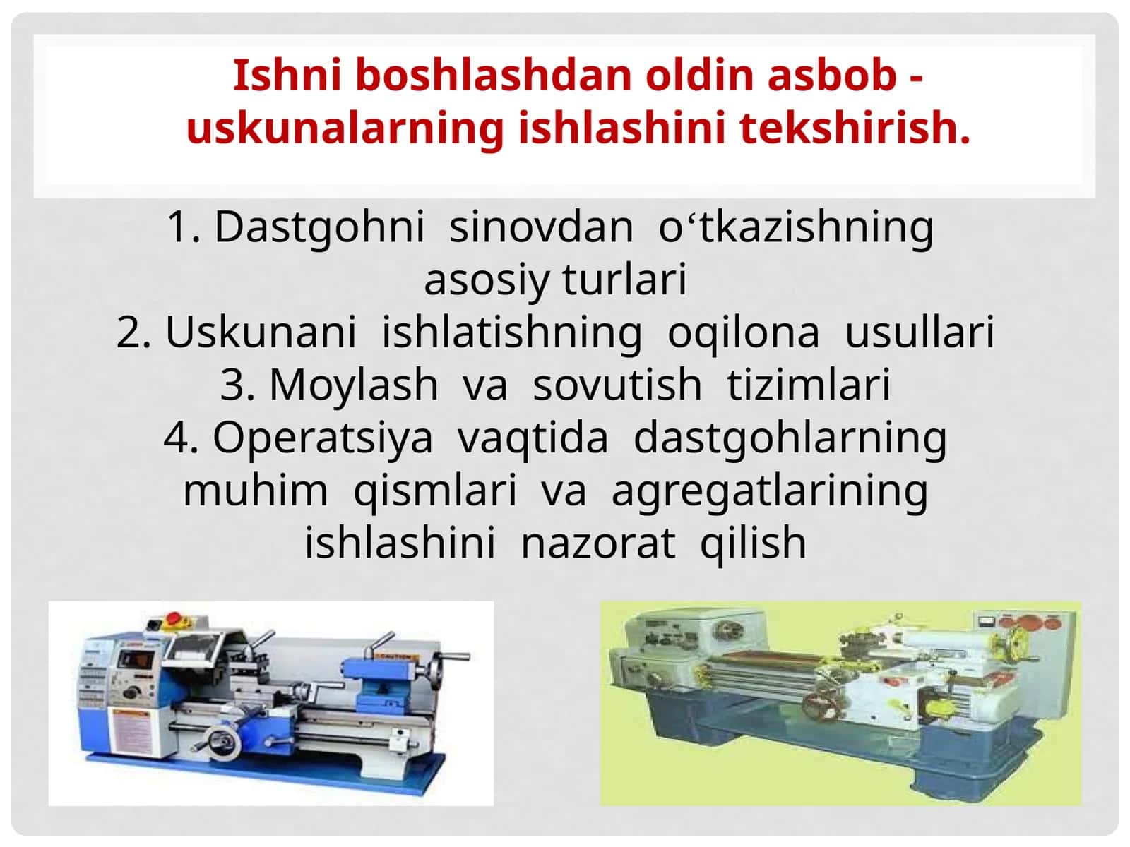 Uskunani ishlatishning oqilona usullari 1