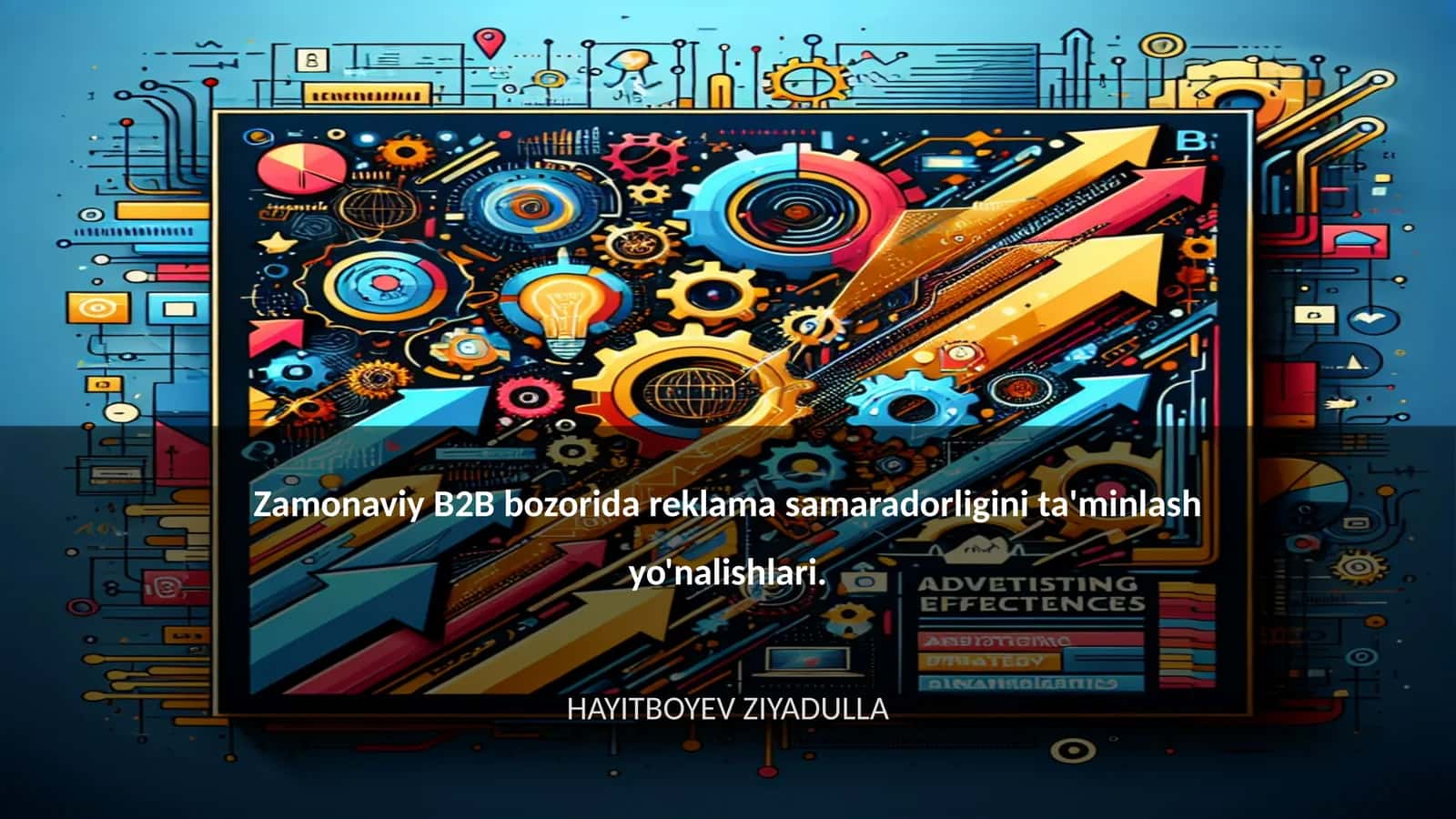 Zamonaviy B2B bozorida reklama samaradorligini ta'minlash yo'nalishlari 1