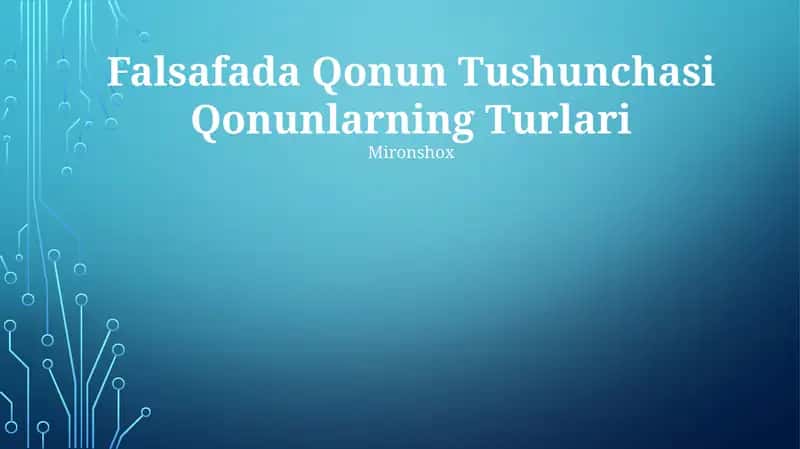 Falsafada Qonun Tushunchasi Qonunlarning Turlari 1