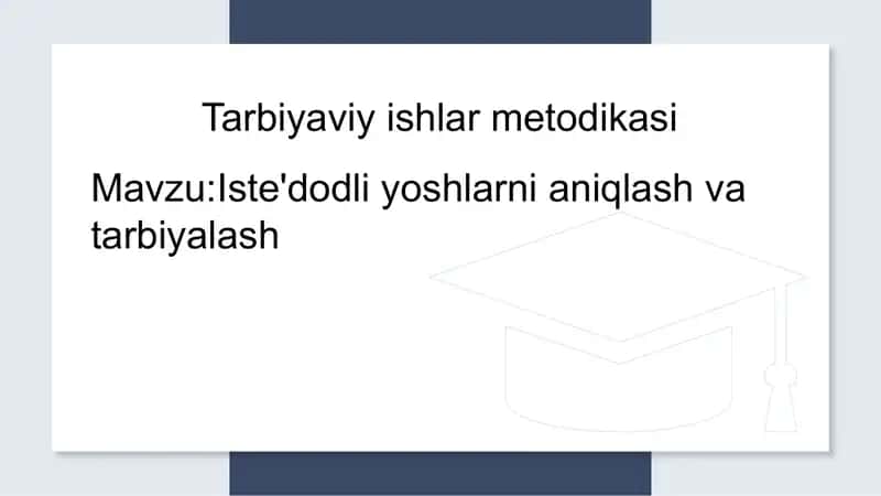Tarbiyaviy ishlar metodikasi 1