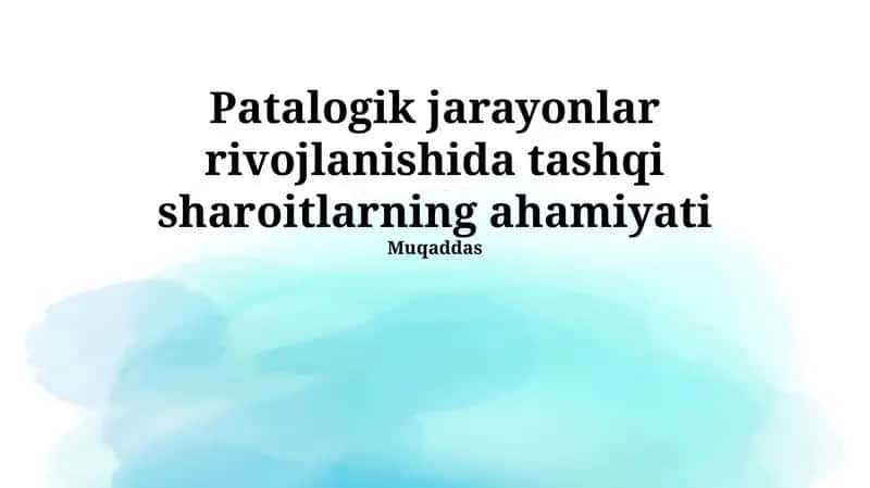 Genetik moyillik va tashqi omillar o'zaro ta'siri 1