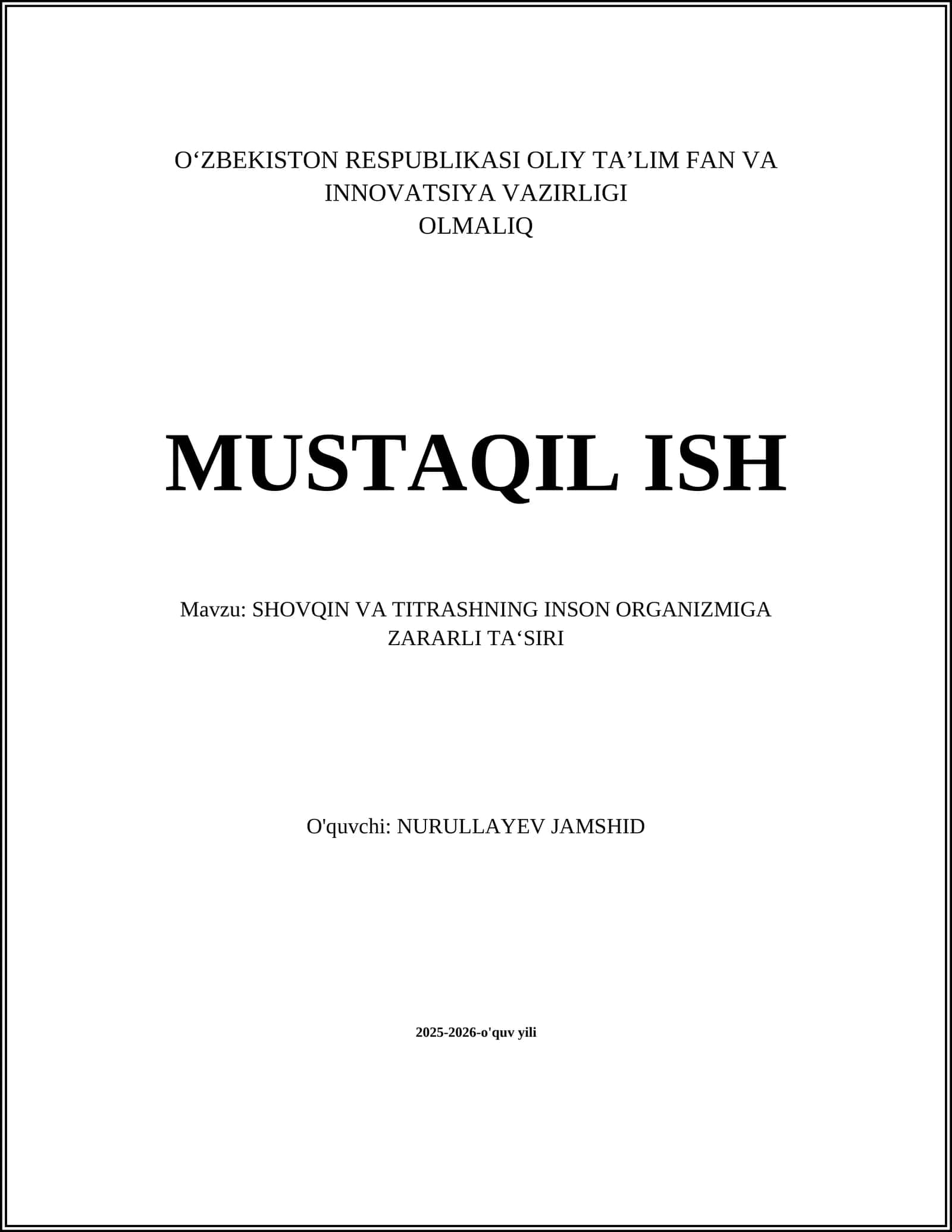 SHOVQIN VA TITRASHNING INSON ORGANIZMIGA ZARARLI TA‘SIRI 1
