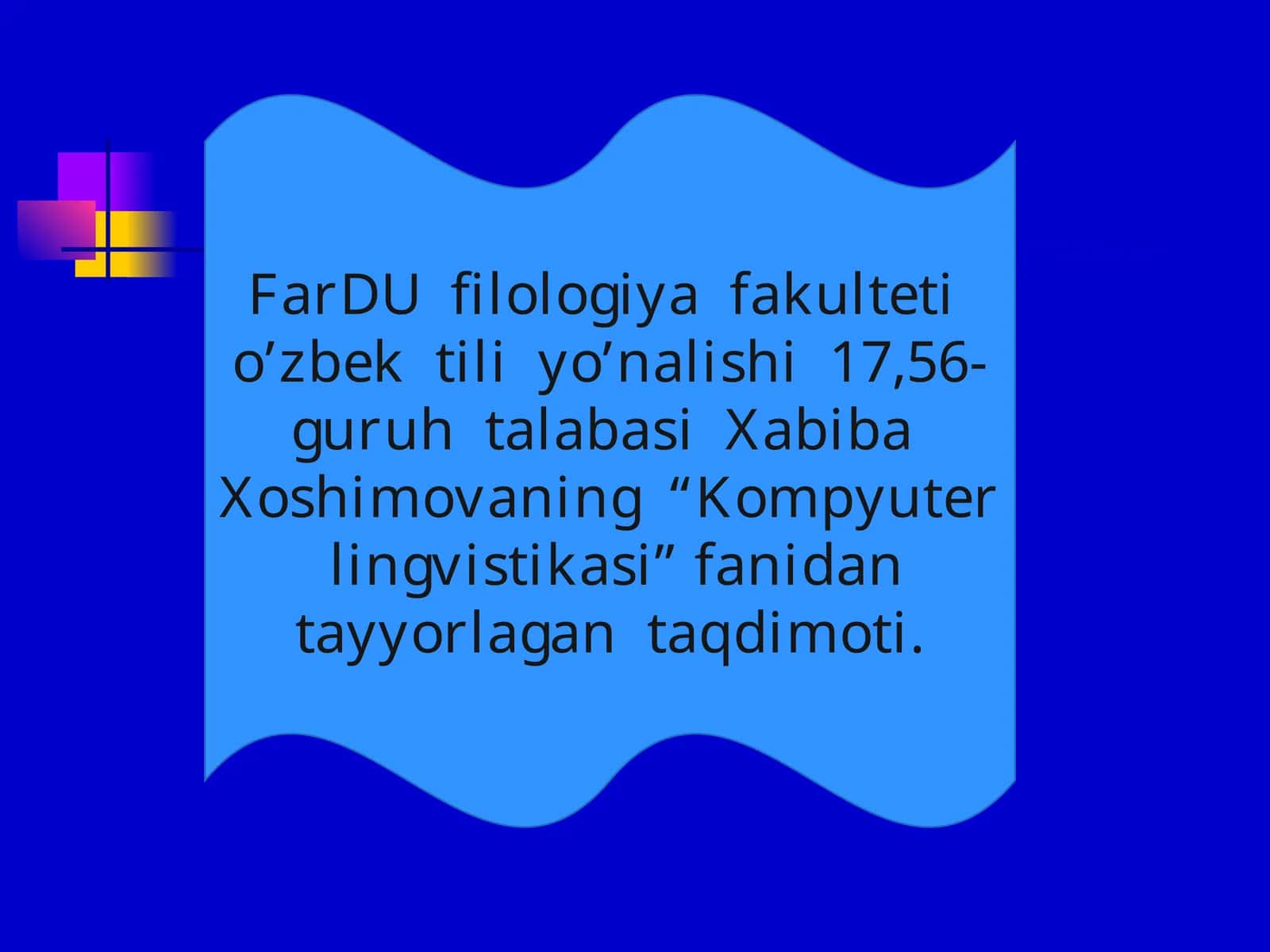 Kompyuter lingvistikasi taqdimoti 1