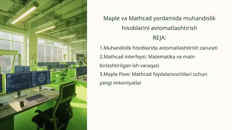 Mathcad va Maple yordamida muhandislik hisoblarini avtomatlashtirish 1