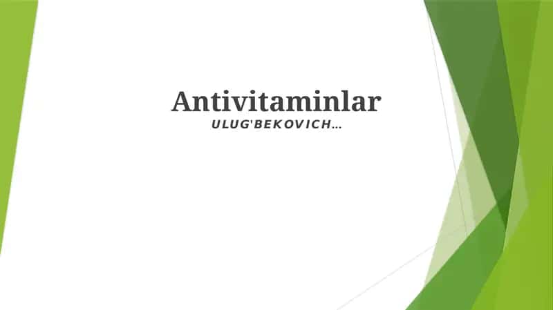Antivitaminlar 1