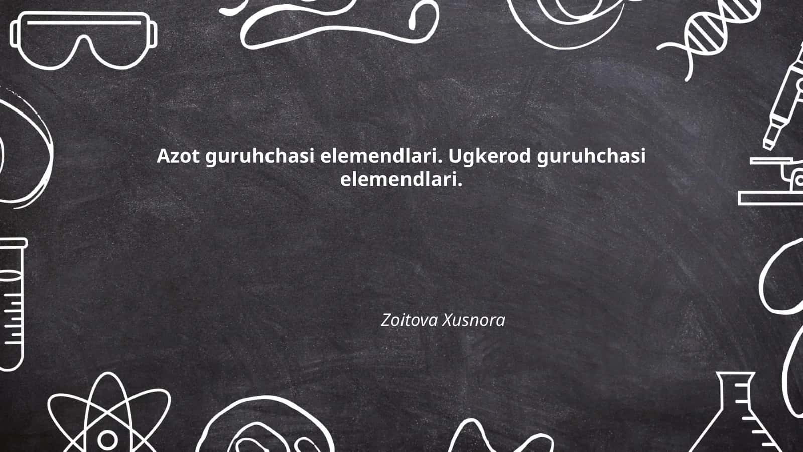 Azot Guruhchasi Elementlari 1