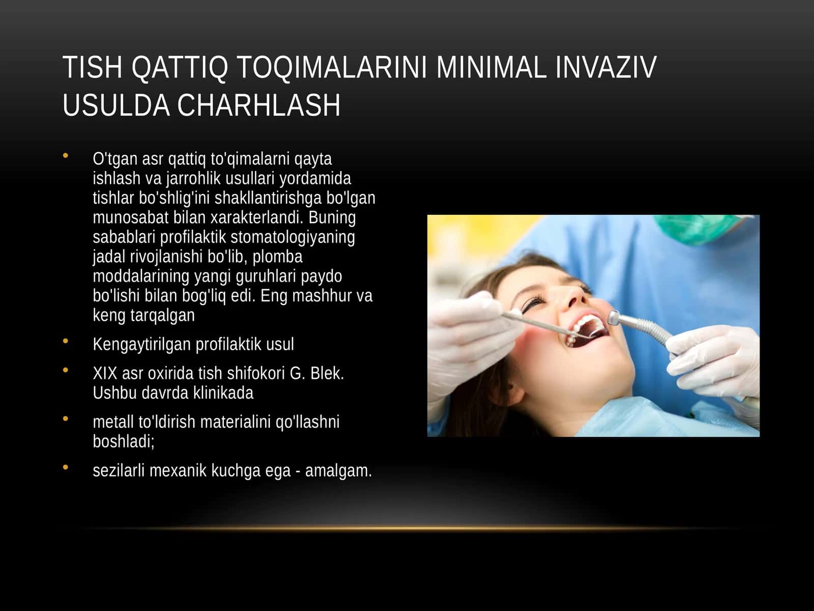 Tish qattiq toqimalarini minimal invaziv usulda charhlash 1