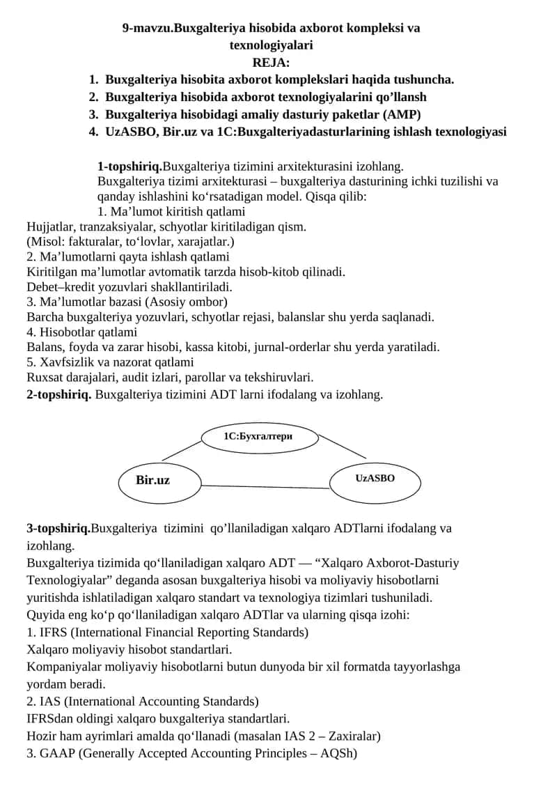 .Buxgalteriya hisobida axborot kompleksi va texnologiyalari 1
