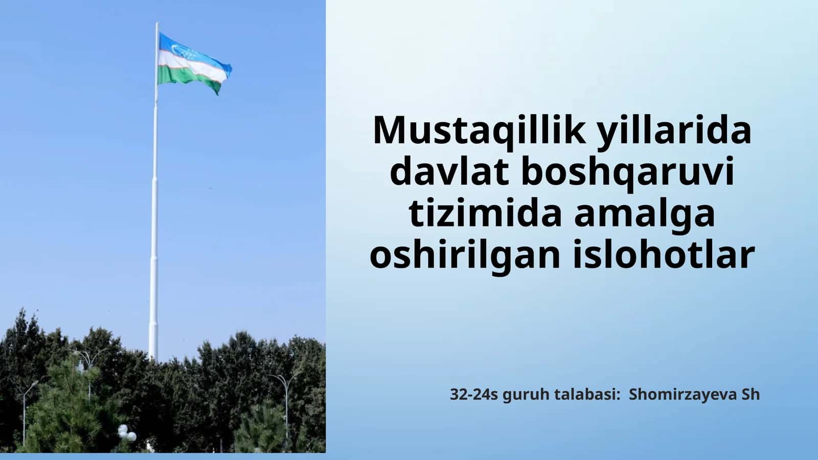 Mustaqillik yillarida davlat boshqaruvi tizimida amalga oshirilgan islohotlar 1