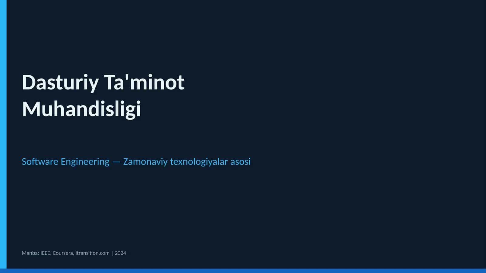 Dasturiy Ta'minot Muhandisligi 1