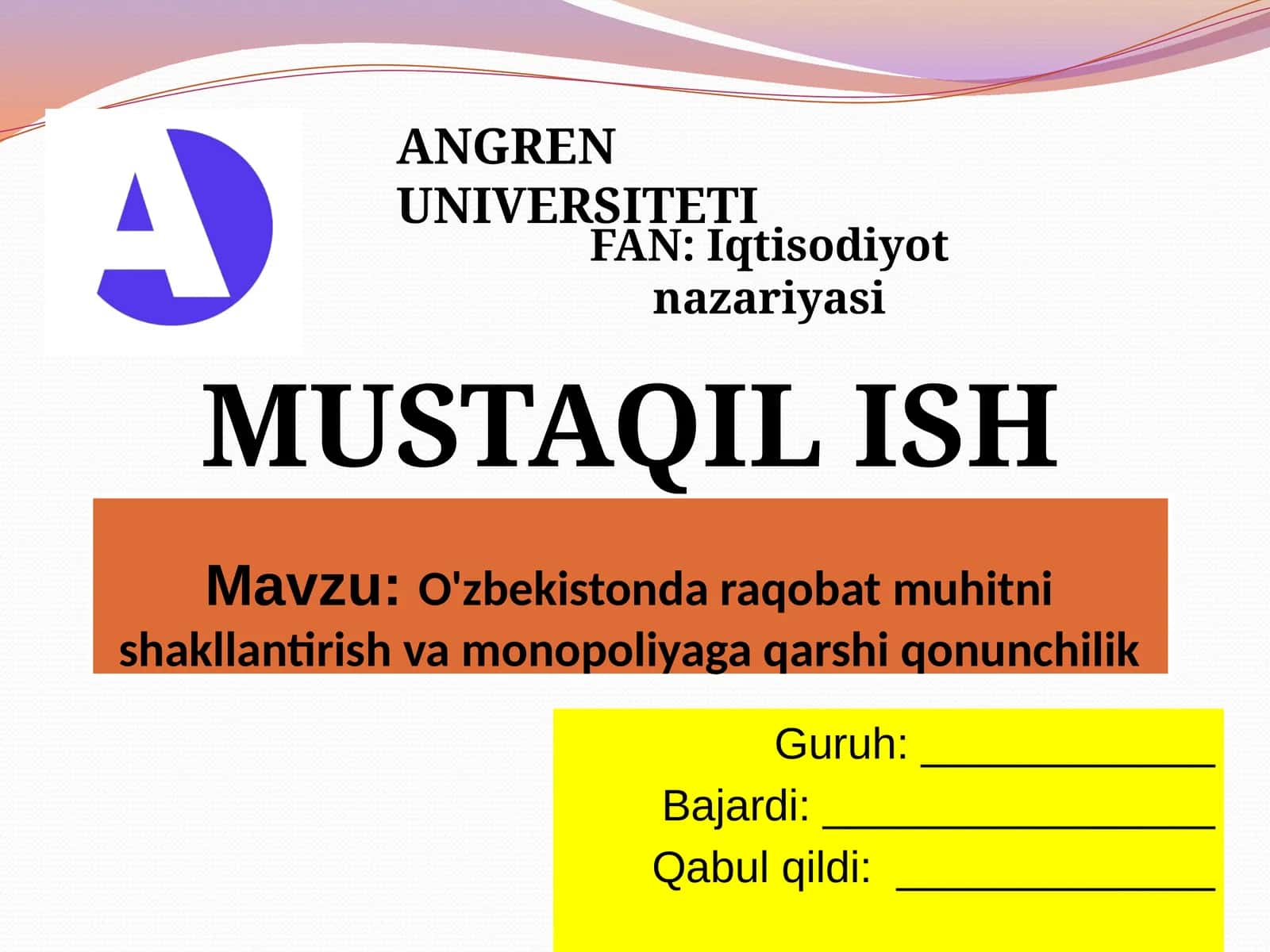 O'zbekistondagi raqobat muhitini shakllantirish va monopoliyaga qarshi qonunchilik 1