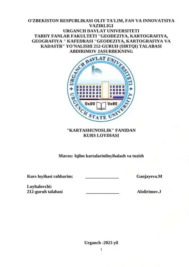 Iqlim kartalarini loyihalash va tuzish