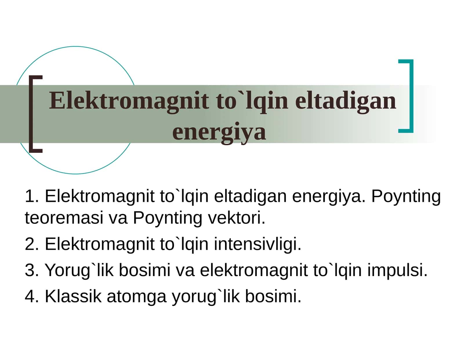 Elеktrоmagnit to`lqin eltadigan enеrgiya 1