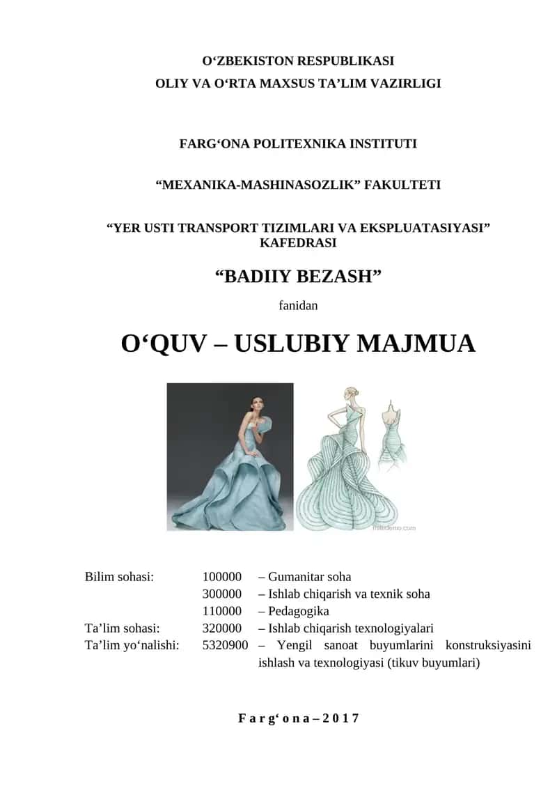 O‘QUV – USLUBIY MAJMUA 1