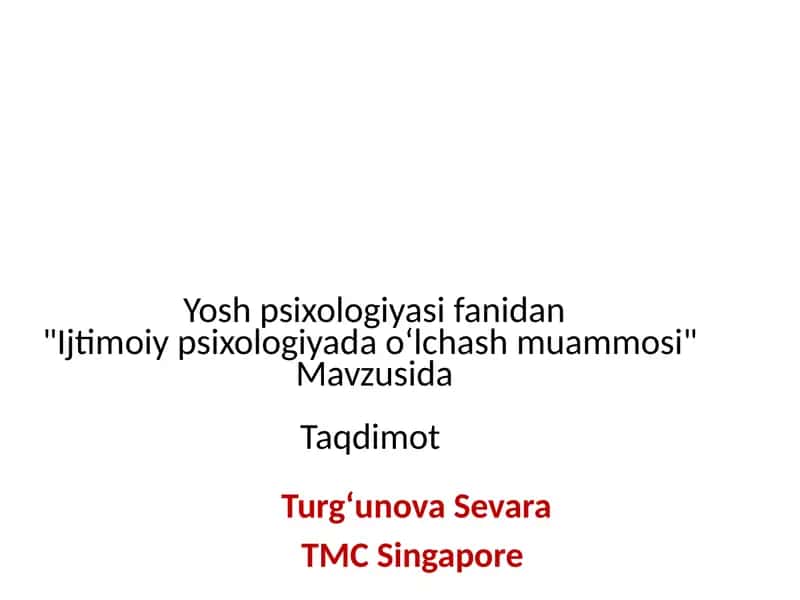 Ijtimoiy psixologiyada oʻlchash muammosi 1