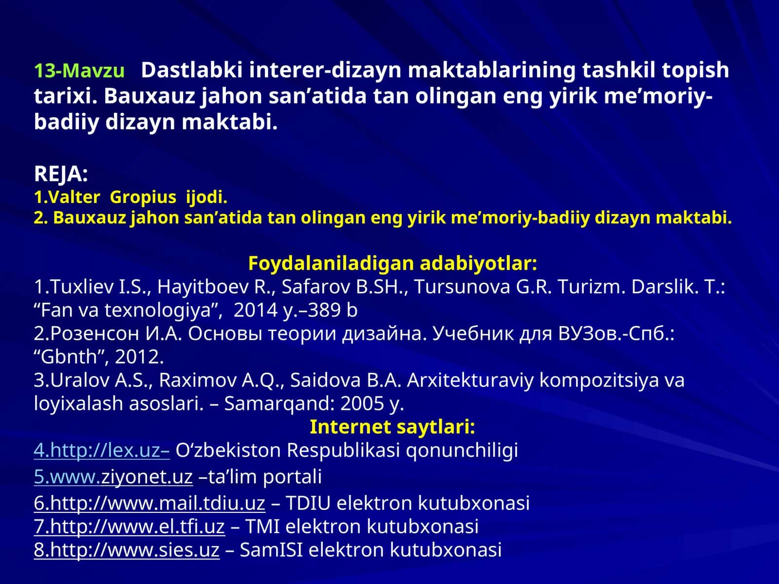 13-MavzuDastlabki interer-dizayn maktablarining tashkil topish tarixi 1