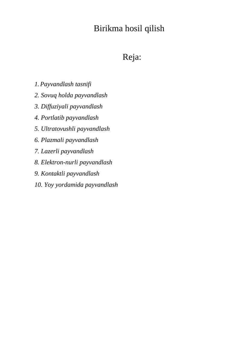 Payvandlash jarayoni 1