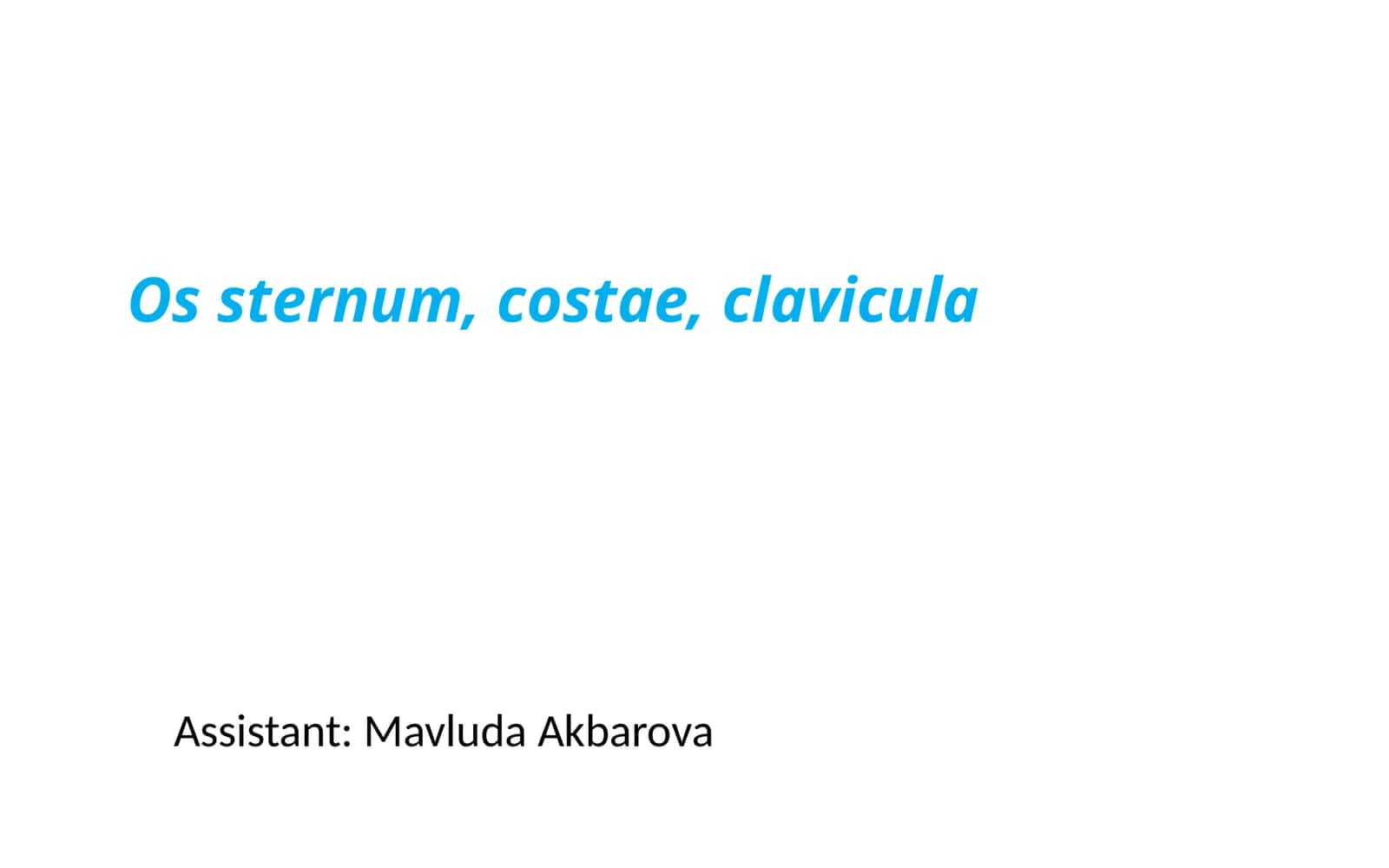Ossternum, costae, clavicula 1