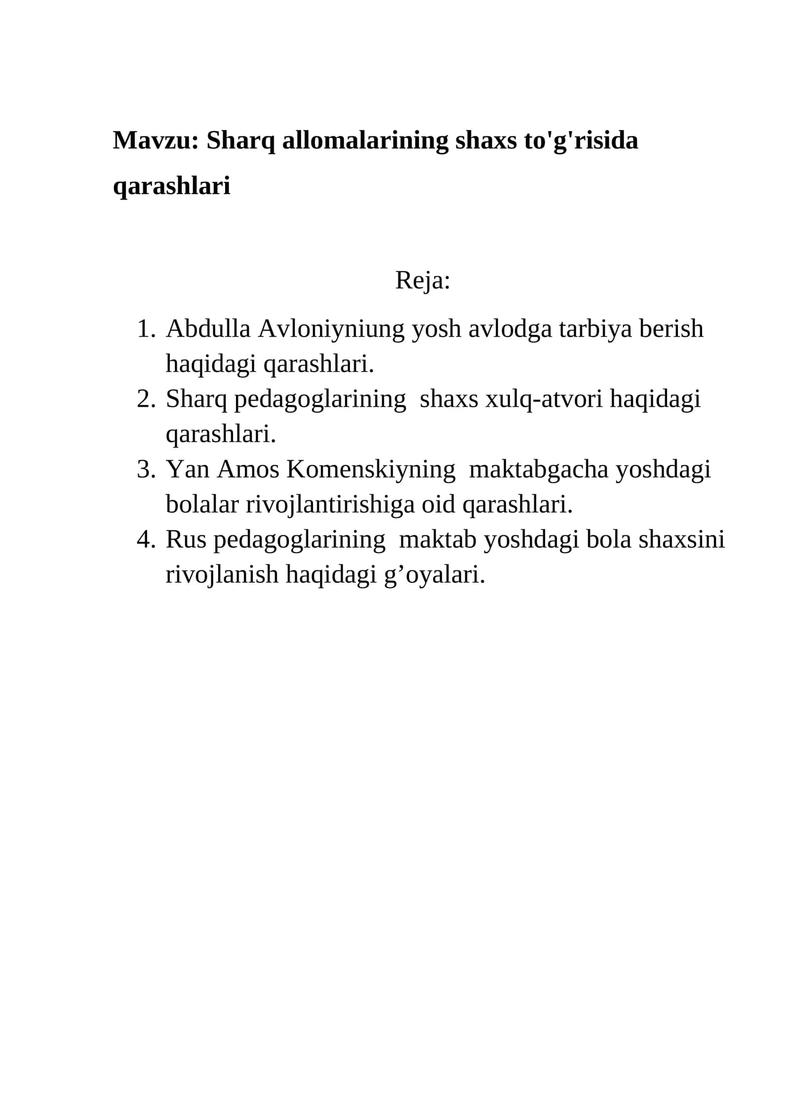 Sharq allomalarining shaxs to'g'risida qarashlari 1