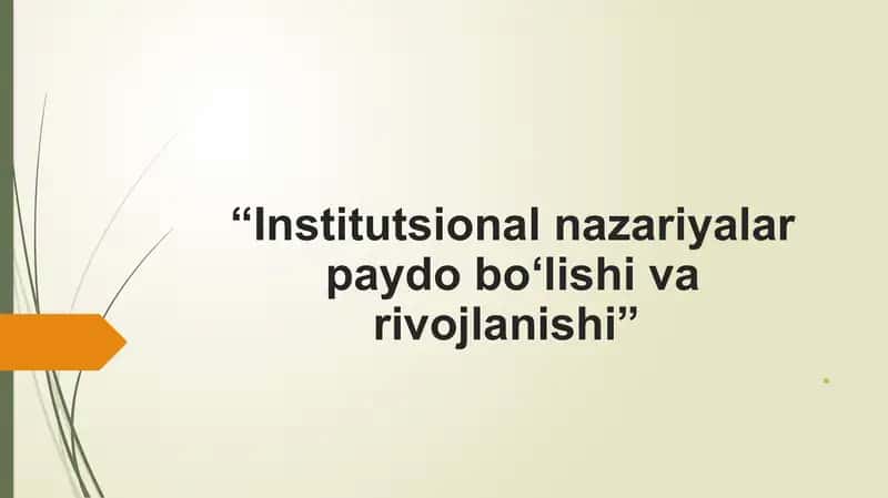 Institutsionalizm 1