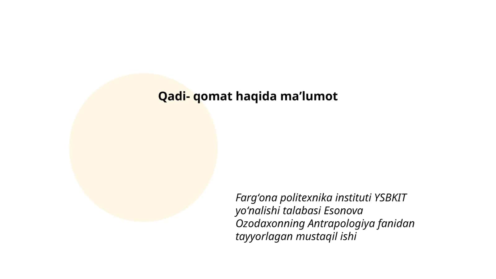 Qadi- qomat haqida maʼlumot 1