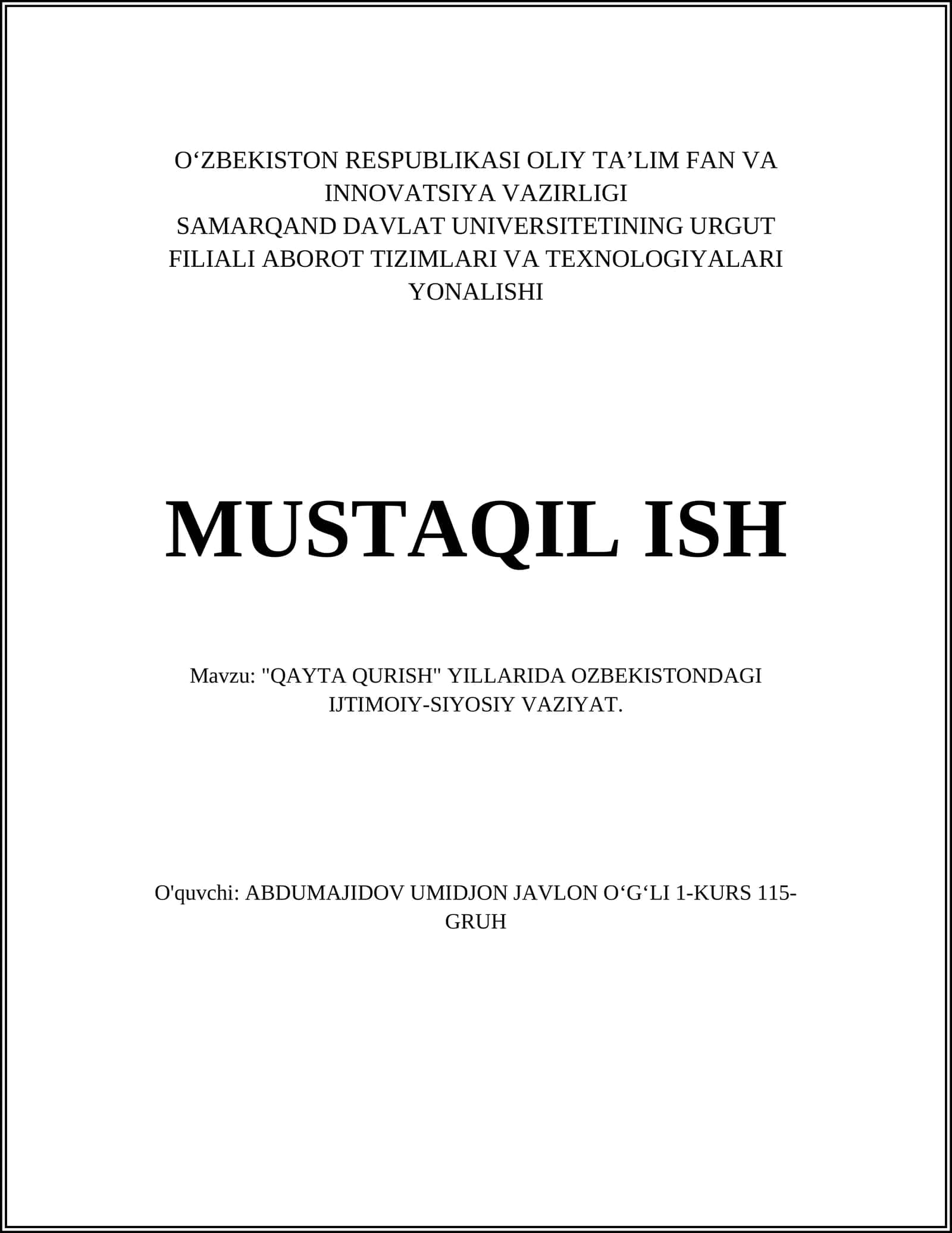 Qayta qurish Gorbachev dastlabki islohotlari 1