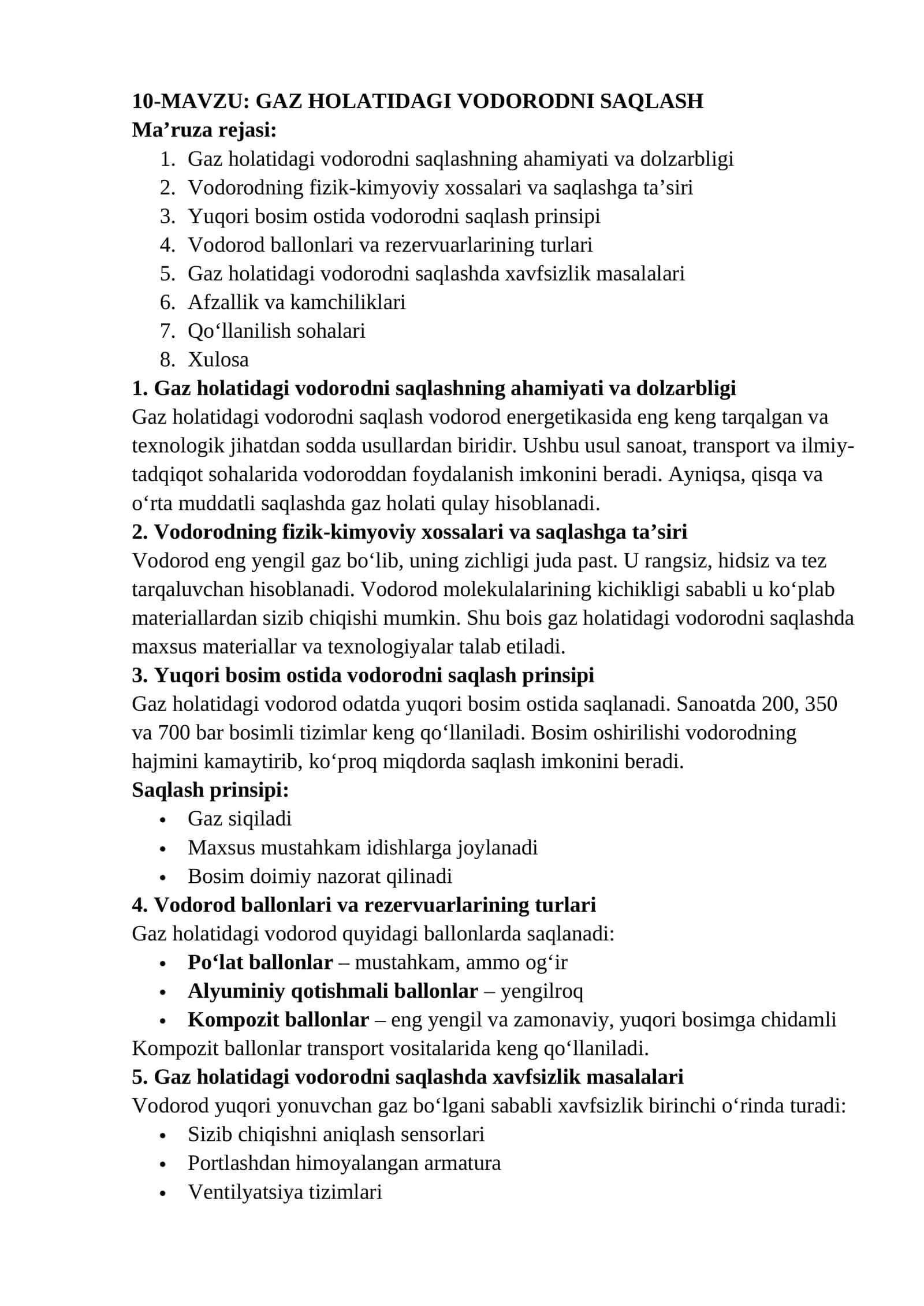 GAZ HOLATIDAGI VODORODNI SAQLASH 1
