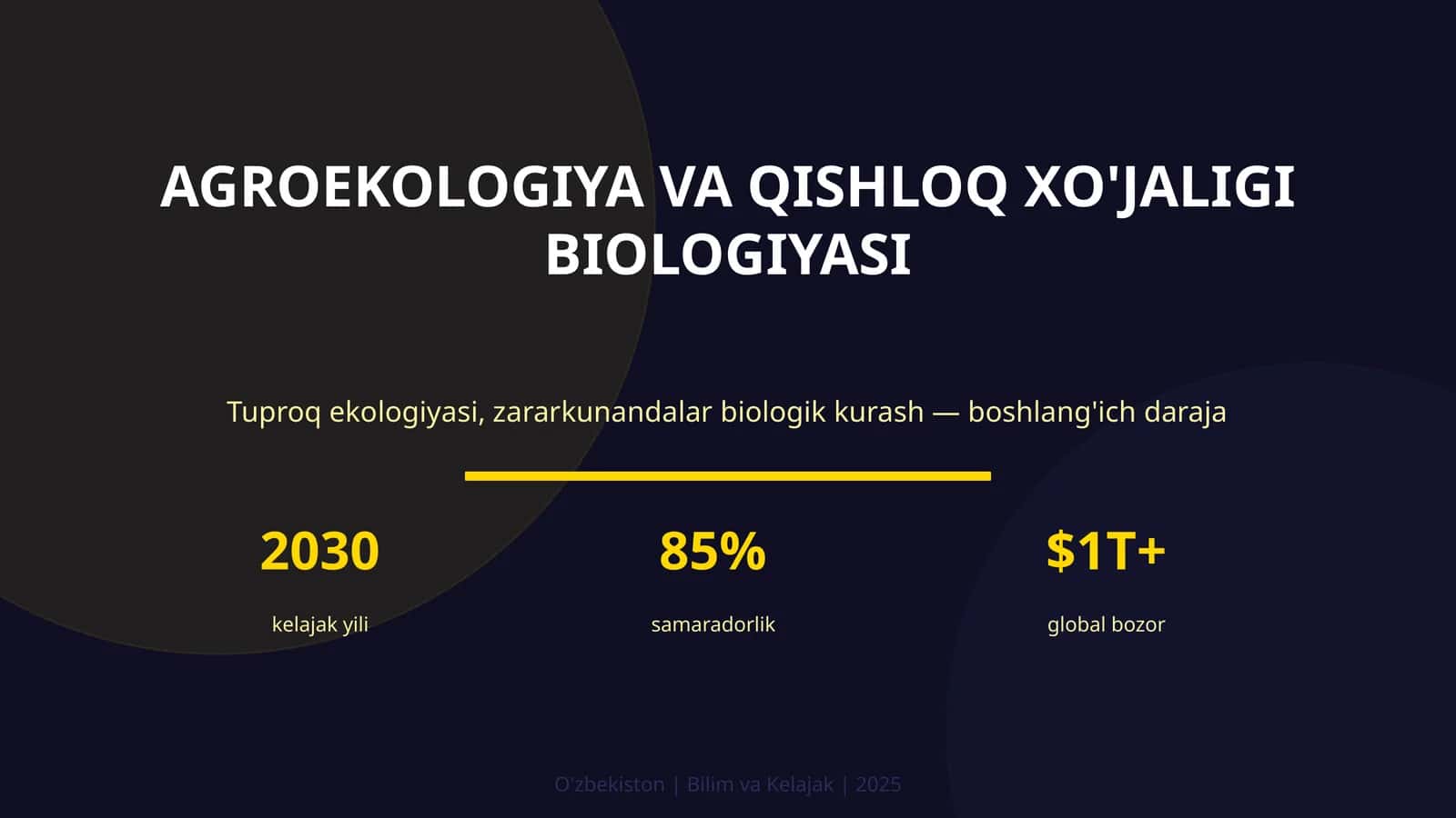 AGROEKOLOGIYA VA QISHLOQ XO'JALIGI BIOLOGIYASI 1