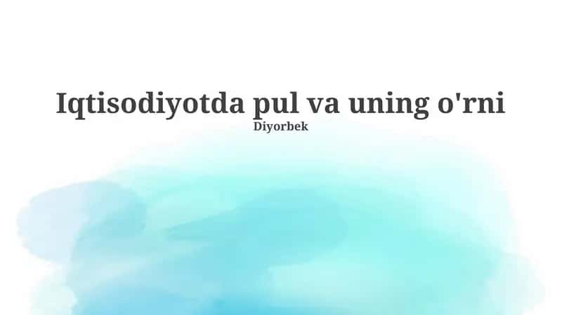Pul: Ta'rifi, Funksiyalari va Turlari 1