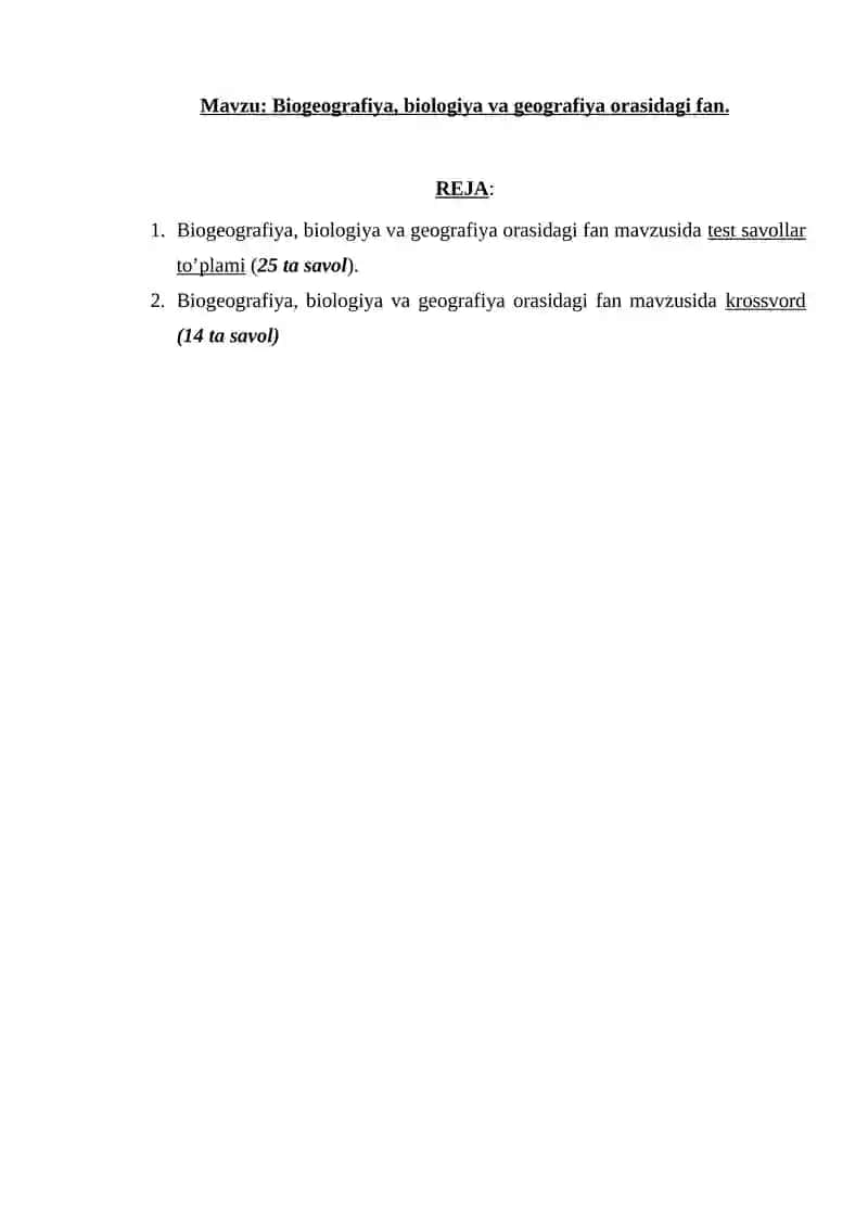 Biogeografiya, biologiya va geografiya orasidagi fan