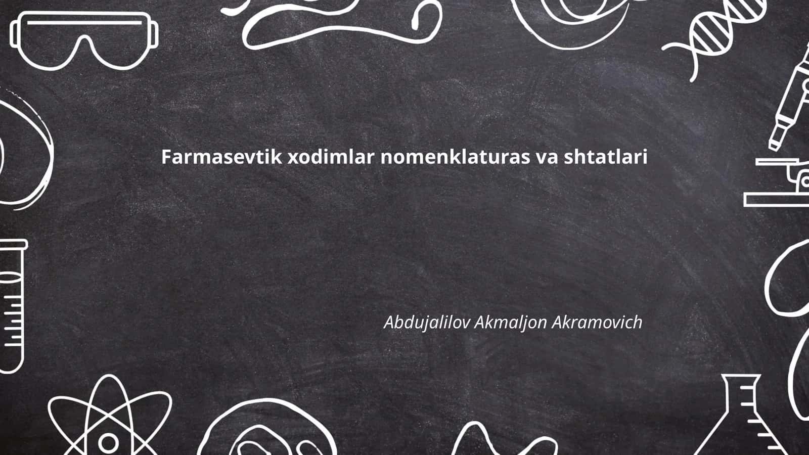 Farmasevtik xodimlar nomenklaturas va shtatlari 1