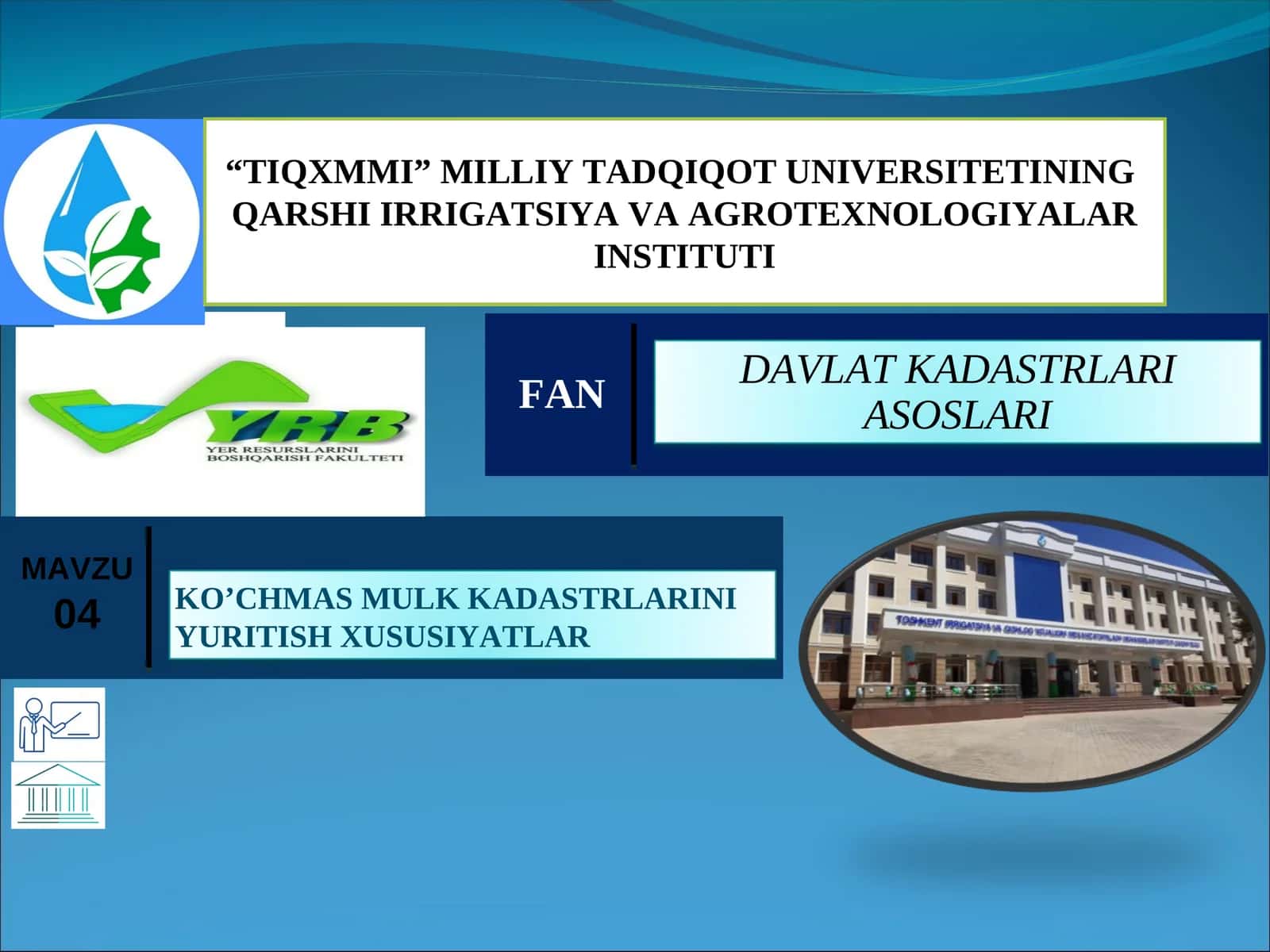 DAVLAT KADASTRLARI ASOSLARI 1