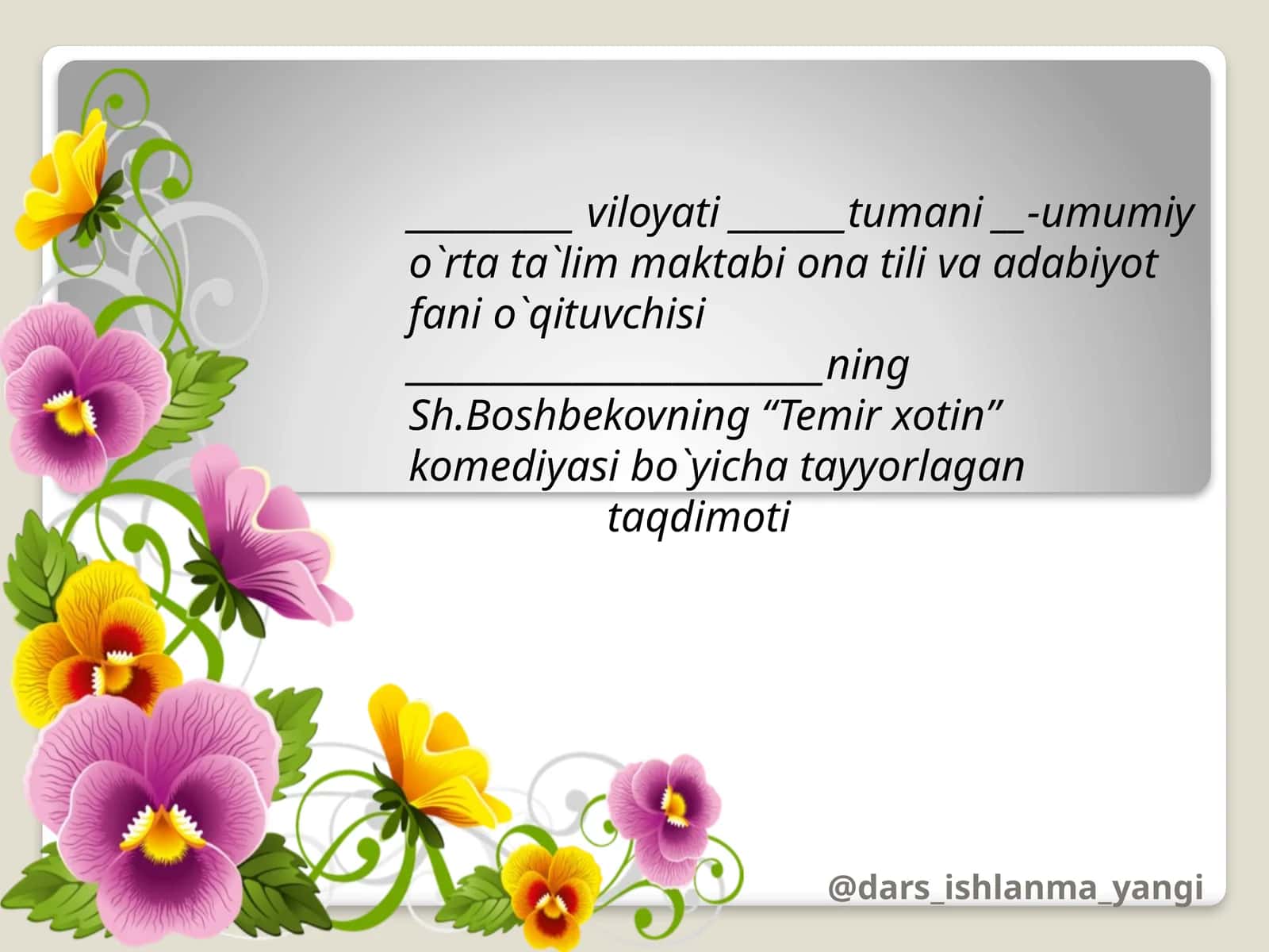 Temirxotin komediyasi 1