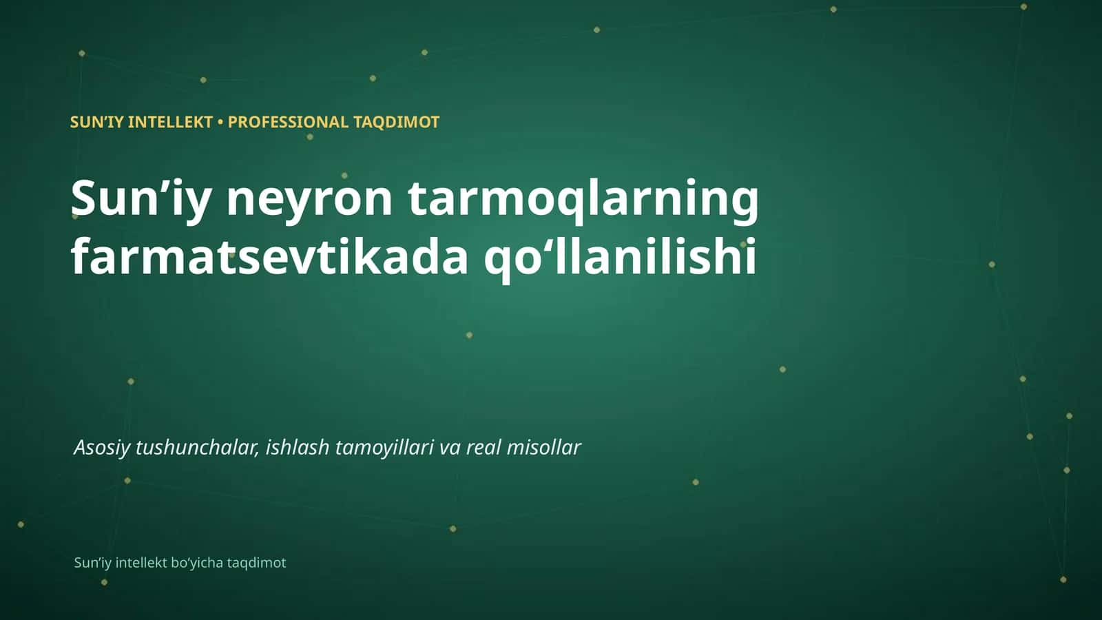 Sun'i intellekt bo'yicha taqdimot 1