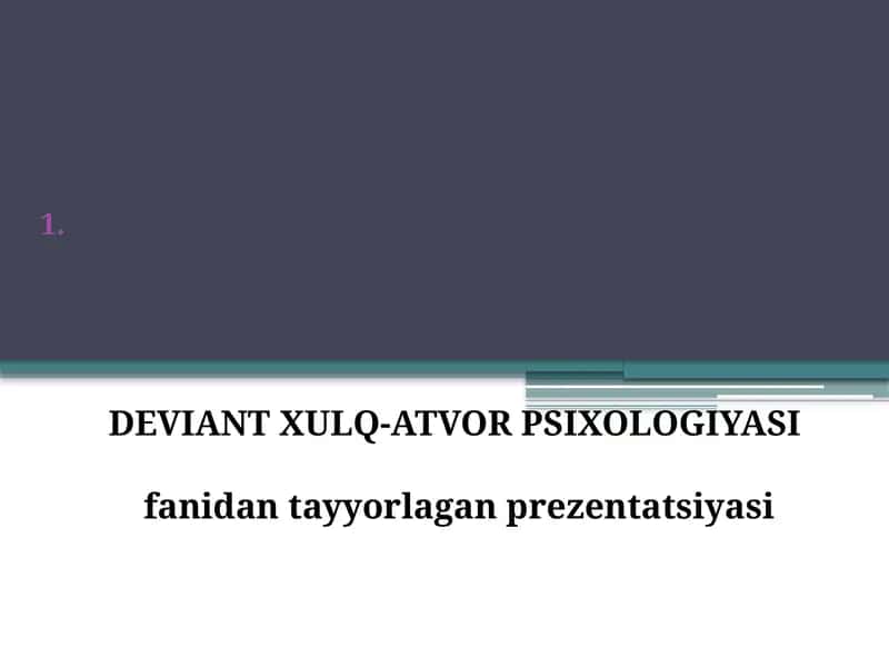 AUTOAGRESSIV XULQ-ATVOR PSIXOLOGIYASI 1