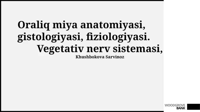 Oraliq miya anatomiyasi, gistologiyasi, fiziologiyasi 1
