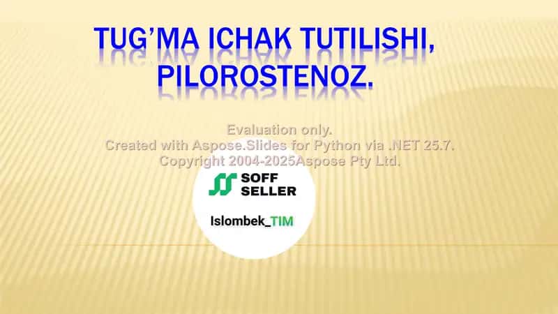 Tug’ma ichak tutilishi, pilorostenoz 1