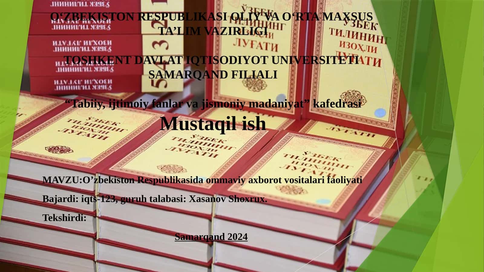 O’zbekiston Respublikasida ommaviy axborot vositalari faoliyati 1
