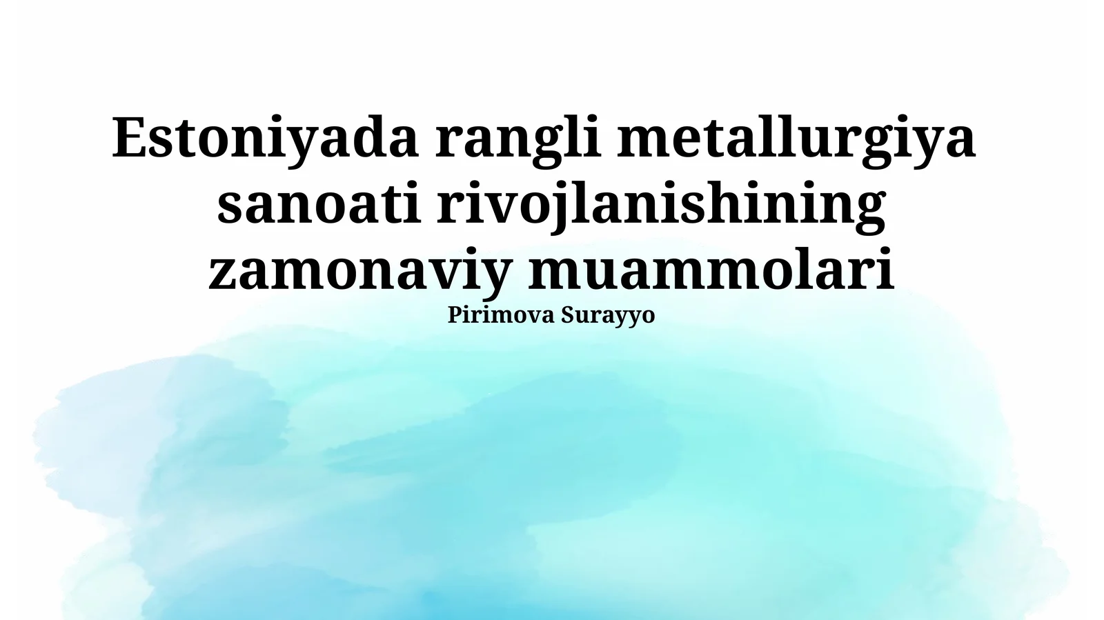 Estoniyada rangli metallurgiya sanoati rivojlanishining zamonaviy muammolari 1