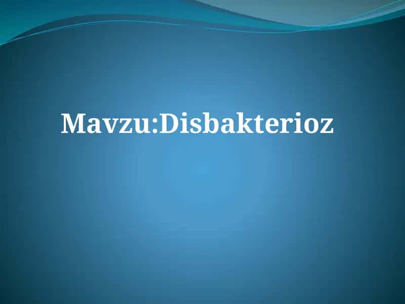Disbakterioz 1
