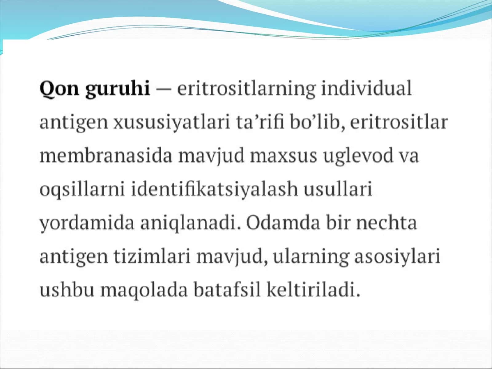 Qon guruhi va rezus faktorni aniqlash 1
