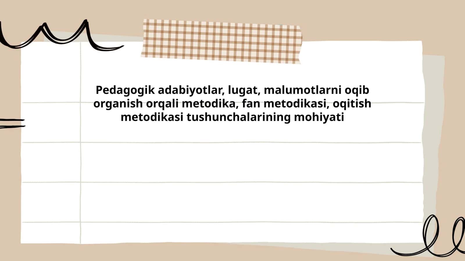 Pedagogik adabiyotlar, lugat, malumotlarni oqib organish orqali metodika, fan metodikasi, oqitish metodikasi tushunchalarining mohiyati 1