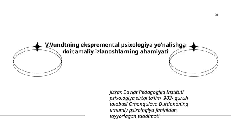 V.Vundtning ekspremental psixologiya yoʻnalishga doir,amaliy izlanoshlarning ahamiyati 1
