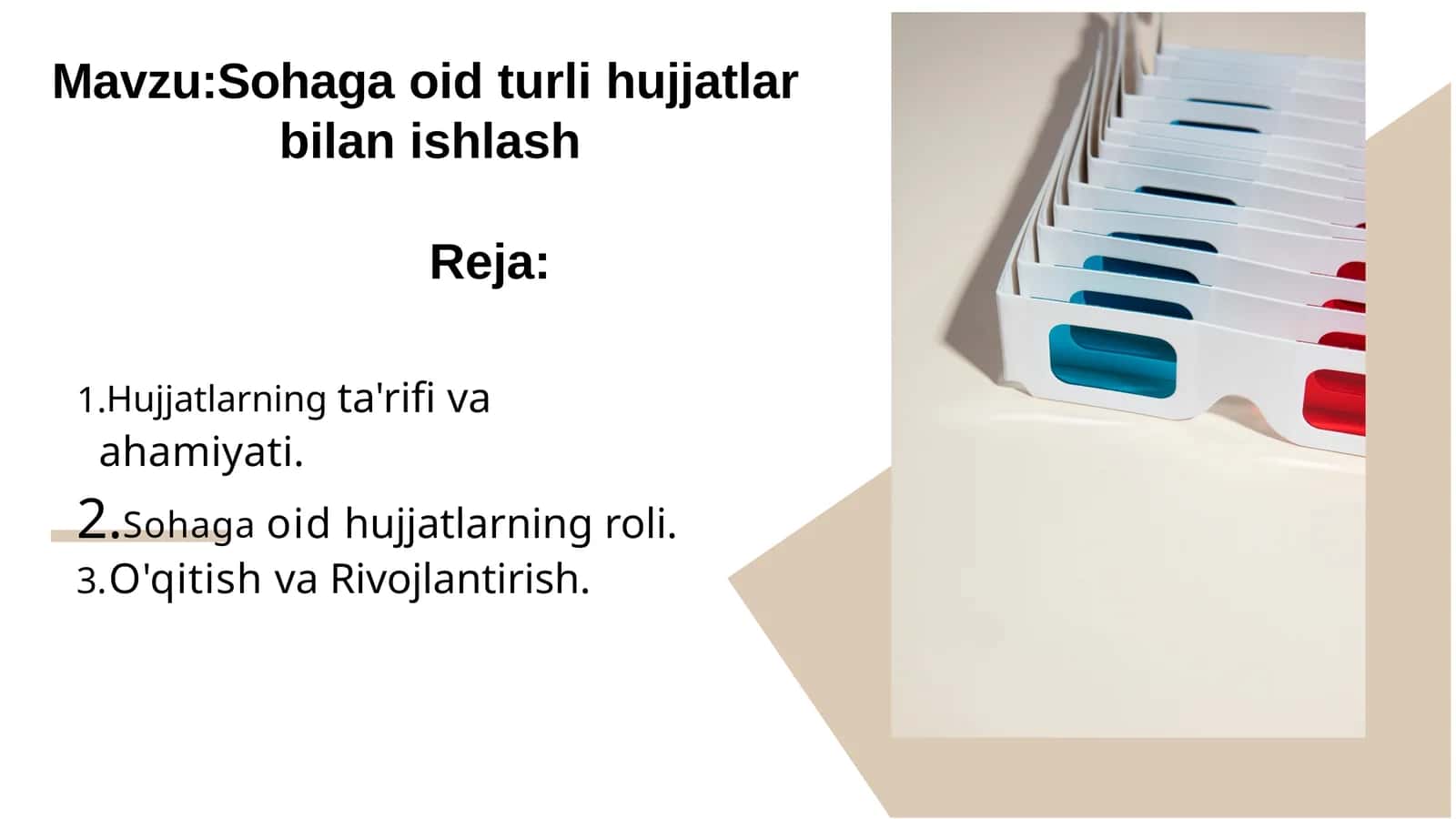 Sohaga oid hujjatlar bilan ishlash 1