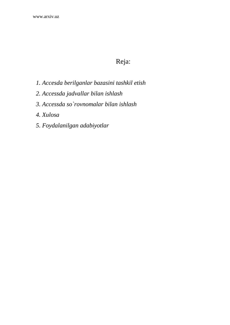 Microsoft Access 1