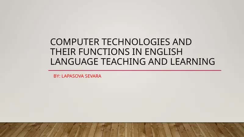 Computer technologies in English language teaching and learning 1
