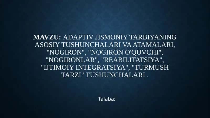 Adaptiv Jismoniy Tarbiya 1
