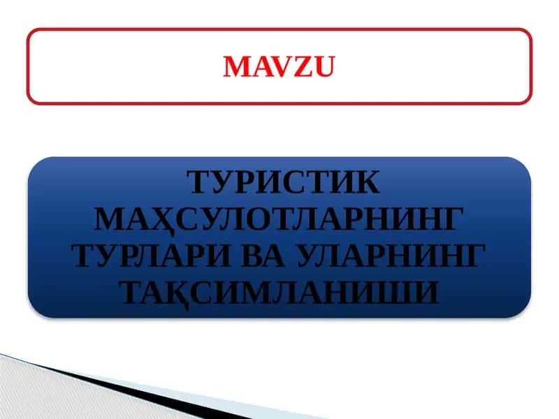 TURISTIK MAHSULOT 1